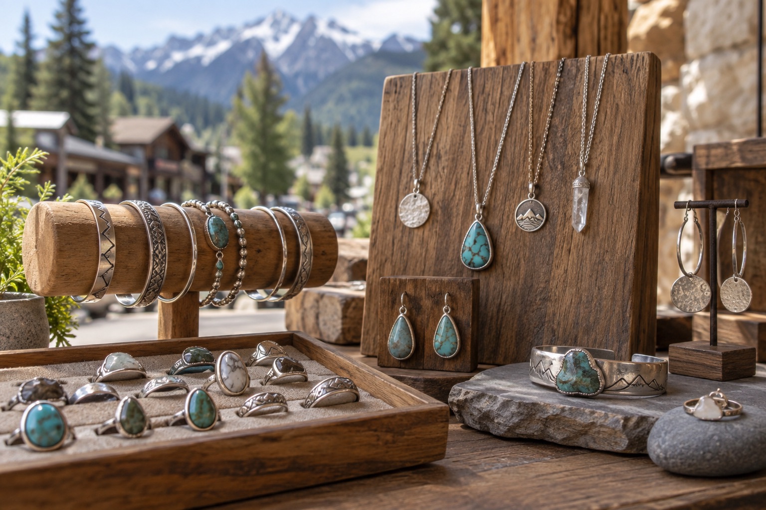 Illustrative handmade jewelry display