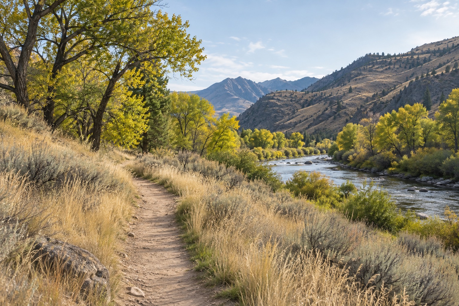 Illustrative walking trail in Idaho high country