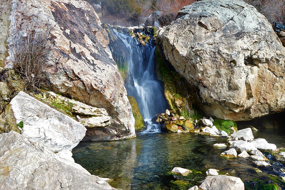Waterfall and pool along Goldbug Hot Springs